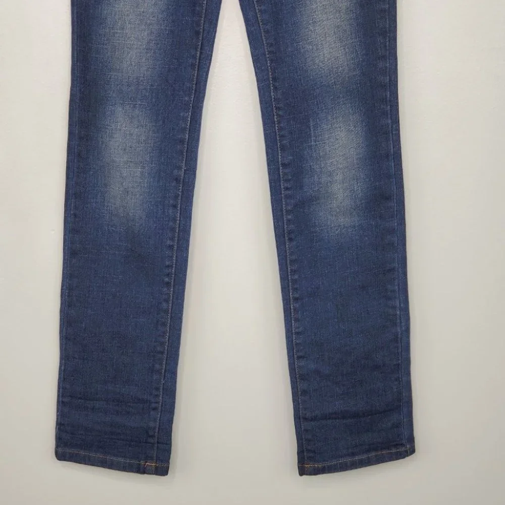 Justice Girls Medium Wash Whiskering Fading Denim Jeans Size 12S